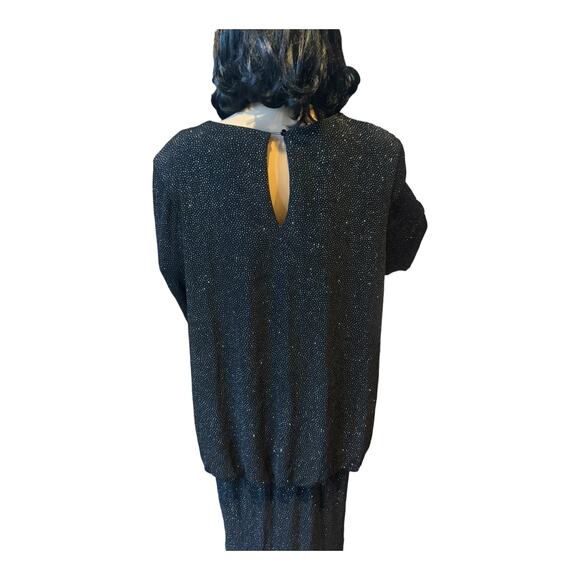 Formal Onyx Nite black pop over shimmering formal drop waist dress size 18 - Picture 12 of 13